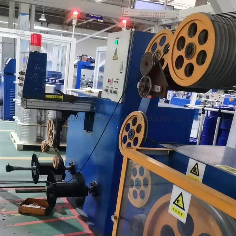 Fiber Optical Outdoor Cable Extrusion Machine in Wire and Cable Manufacturing Line. Fibre Optic Drop Cable Sheath Wire Extrusion Machine~