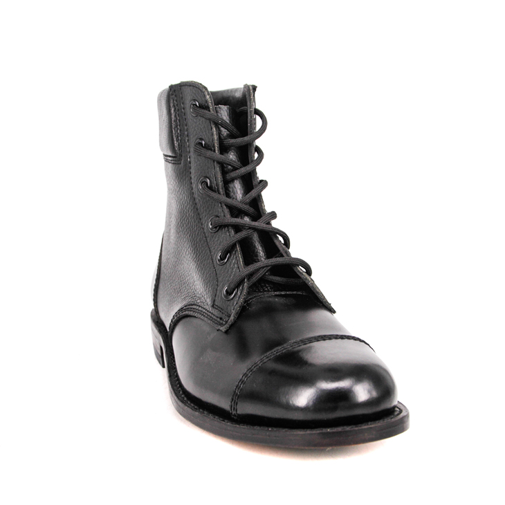 Nuevas botas militares de piel acolchadas negras para senderismo 6117