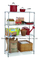 Four Tiers Chrome Plated Home Use Wheeled Wire Shelf (4545170)