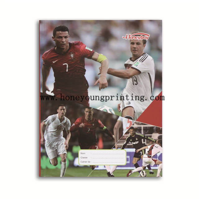 Football star student seyes french lined exercise book glue binding