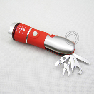 LED Flashlight with Multi Tool And Hidden Hammer And Cutter