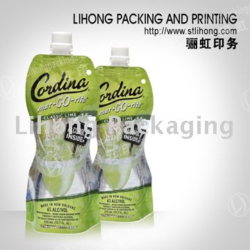 Alcohol Packaging-Stand Up Pouch Customized Shape With Spout