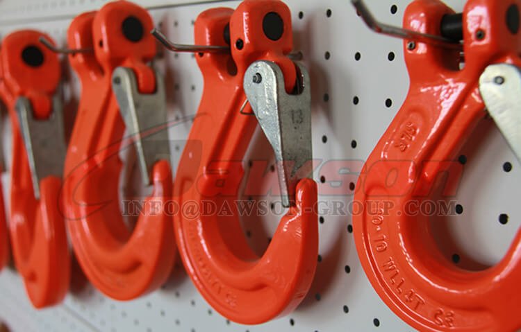 Gancho de eslinga tipo horquilla G80 con pestillo fundido para eslinga de elevaci&oacute;n