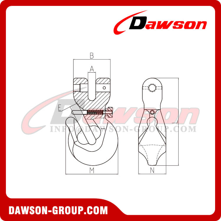 DS712 G80 チェーンの長さを調整するための安全ピン付き特殊タイプクレビス フック - Dawson Group Ltd. - 中国メーカー、工場