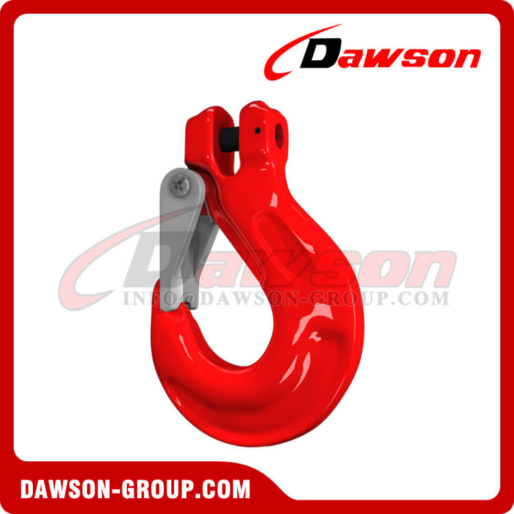 Grade 80 Clevis Sling Hook with Cast Latch for Chain Slings, G80 Clevis Hook - Dawson Group Ltd. - China Supplier Gancho de eslinga de horquilla de grado 80 con pestillo fundido para eslingas de cadena, gancho de horquilla G80 - Dawson Group Ltd. - Proveedor de China