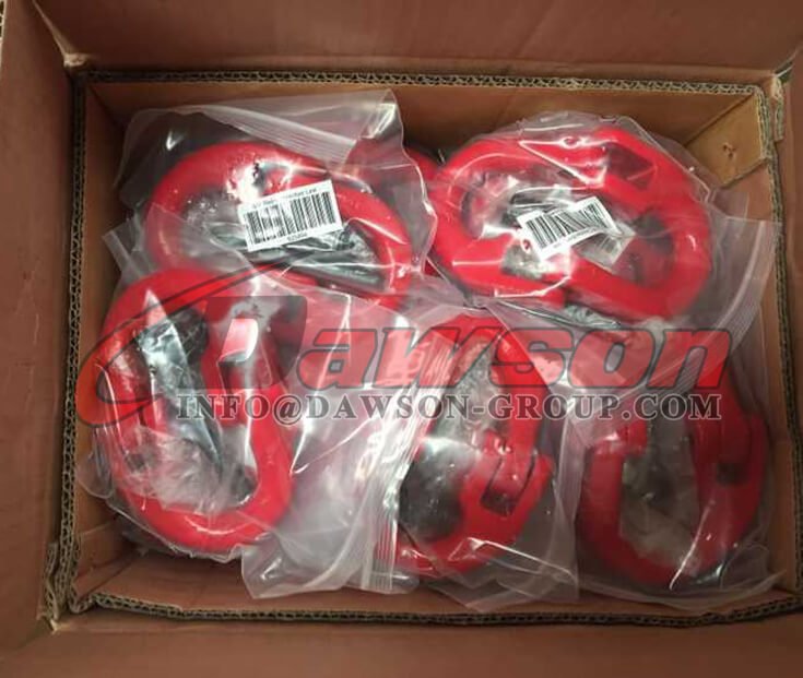 Paquete de eslab&oacute;n de conexi&oacute;n de acero forjado tipo EE. UU. A-337 grado 80 para eslingas de cadena de elevaci&oacute;n, eslab&oacute;n conector de bloqueo de martillo - Dawson Group Ltd. - Fabricante de China