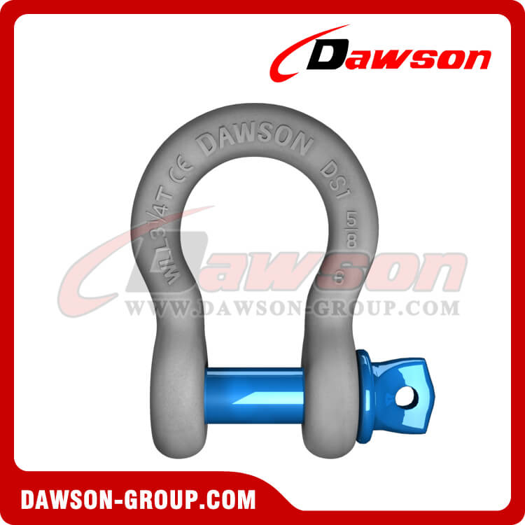 Grillete de arco tipo DG209 galvanizado en caliente de EE. UU. con pasador de tornillo, grillete de anclaje de pasador de tornillo de alta resistencia S6 marca Dawson