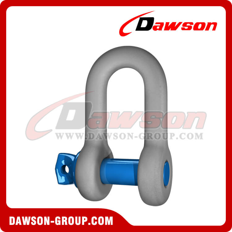 Grillete de cadena tipo DG210 estadounidense galvanizado en caliente marca Dawson con pasador de tornillo, grillete en forma de Dee con pasador de tornillo S6 de alta resistencia
