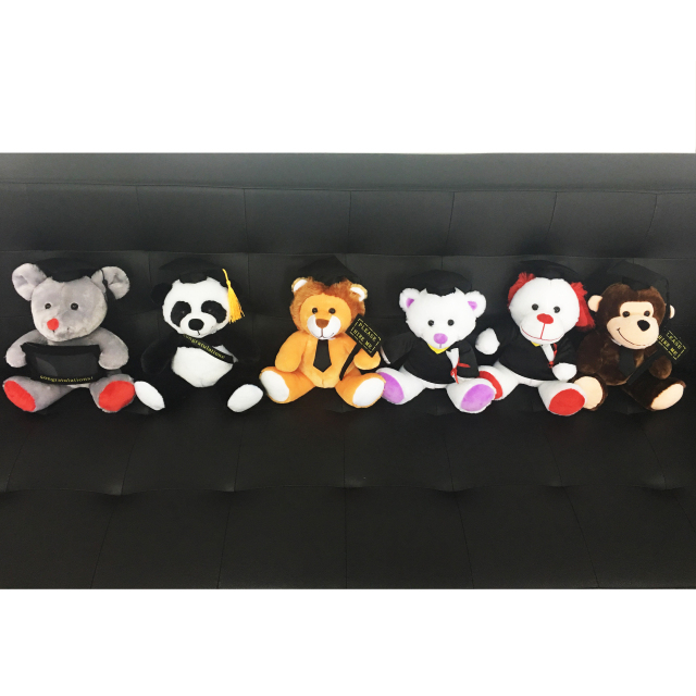 Stuffed Graduation six cute animals shape design with cap