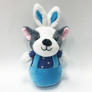 Custom Hot Sale Plush Toy Rabbit Dog with Blue Pants