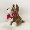 Dotty Leopard Stuffed Plush Toy with Christmas Sock