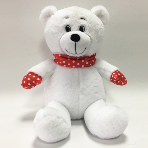 Gaint White Bear with Dot Scarf Stuffed Kids Toy