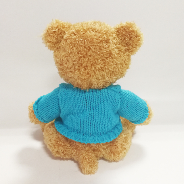 Cute Brown Teddy Bear Toys with Blue Sweater Kids Toys