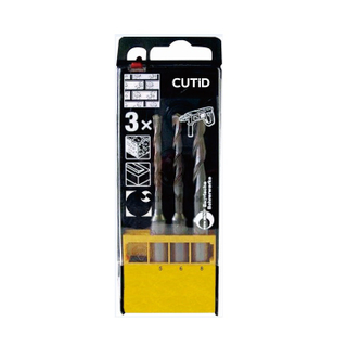  Jeu de forets de maçonnerie à pointe de carbure SDS Plus, 3 pièces