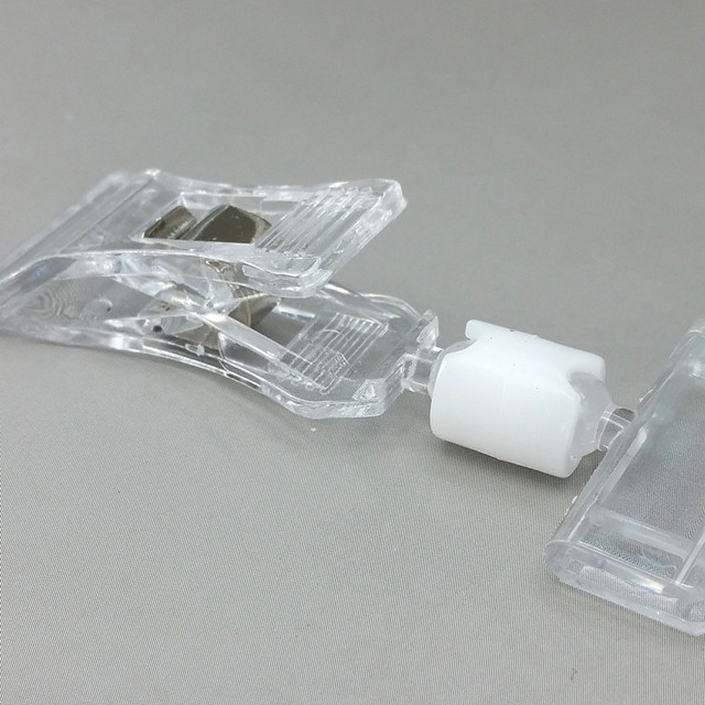 C012 Clear POP Plastic Price Tag Sign Card Holders Paper Display Promotion Small Clips In Retail Store