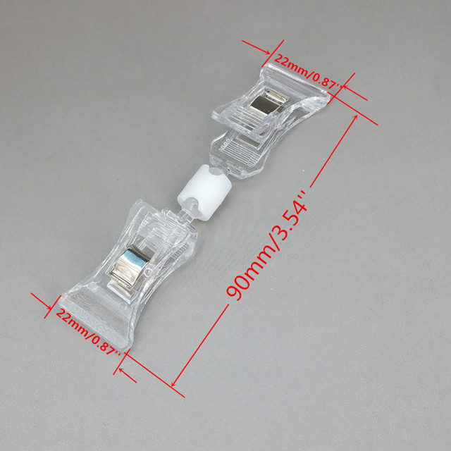 C009 Clear Double Axe Type POP Plastic Price Tag Sign Card Holder Paper Display Promotion Clips In Retail Store