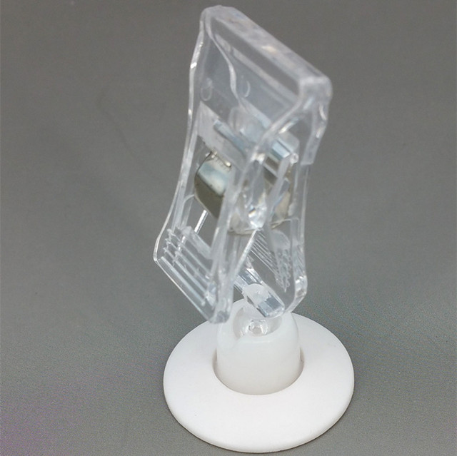 C035 POP Plastic Round Base Dia.28mm Price Tag Sign Card Holder Paper Display Hanging Clips Stand In White For Retail Store Promotion Good Quality