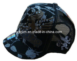 Short Peak Printed Fashion Mesh Cap (BH-S147)