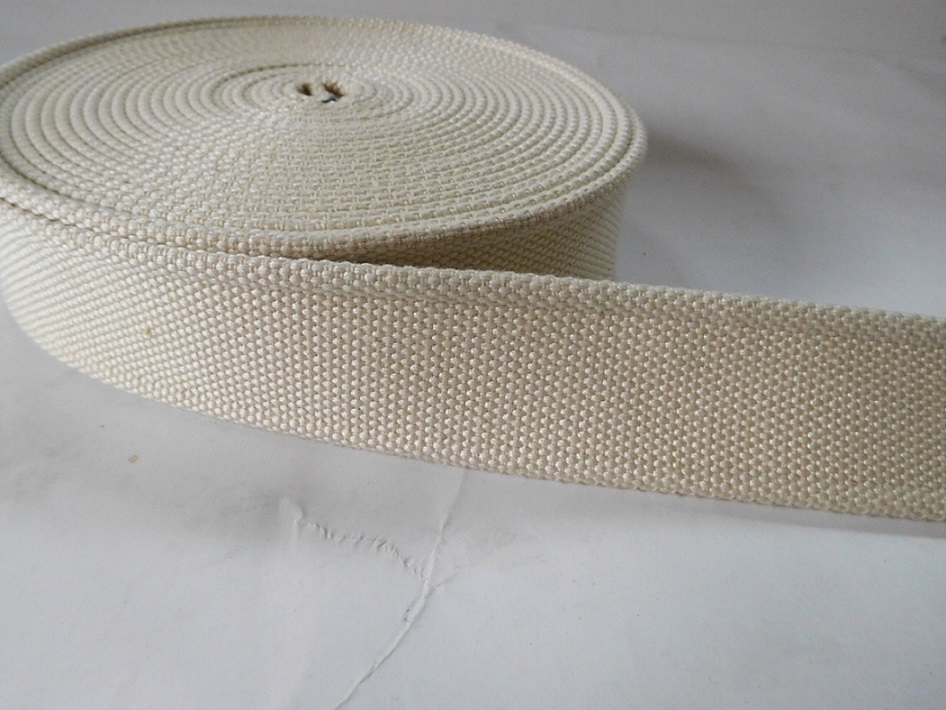 38mm white polyester cotton webbing for bags belts