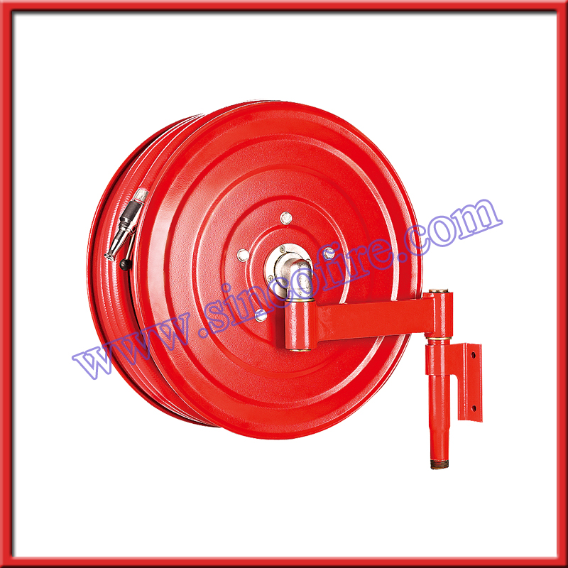 Fire fighting manual swing fire hose reel price with plastic or brass spray  nozzle