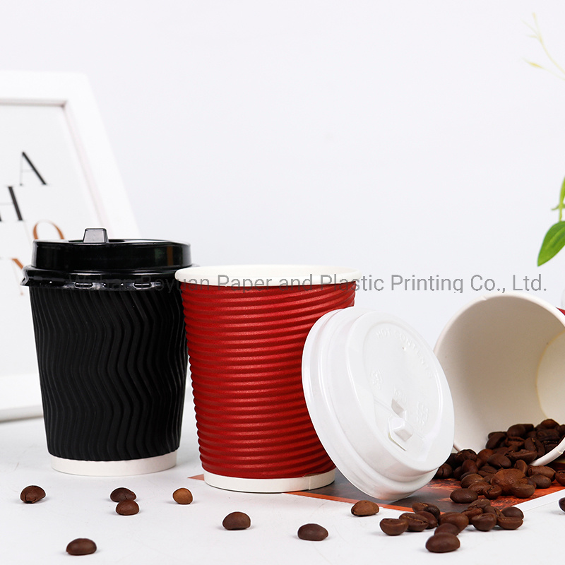 8 Oz Disposable Ripple Wall Coffee Paper Cup