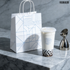 Biodegradable Thick Paper Carrier Bags With Handle For Takeout Milk Tea Coffee Cold Hot Drinks