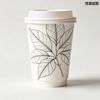 Minimalist Disposable Double Wall Paper Coffee Cups, Simple & Elegant, Sleek Lines, Heat Insulated & Anti-scald