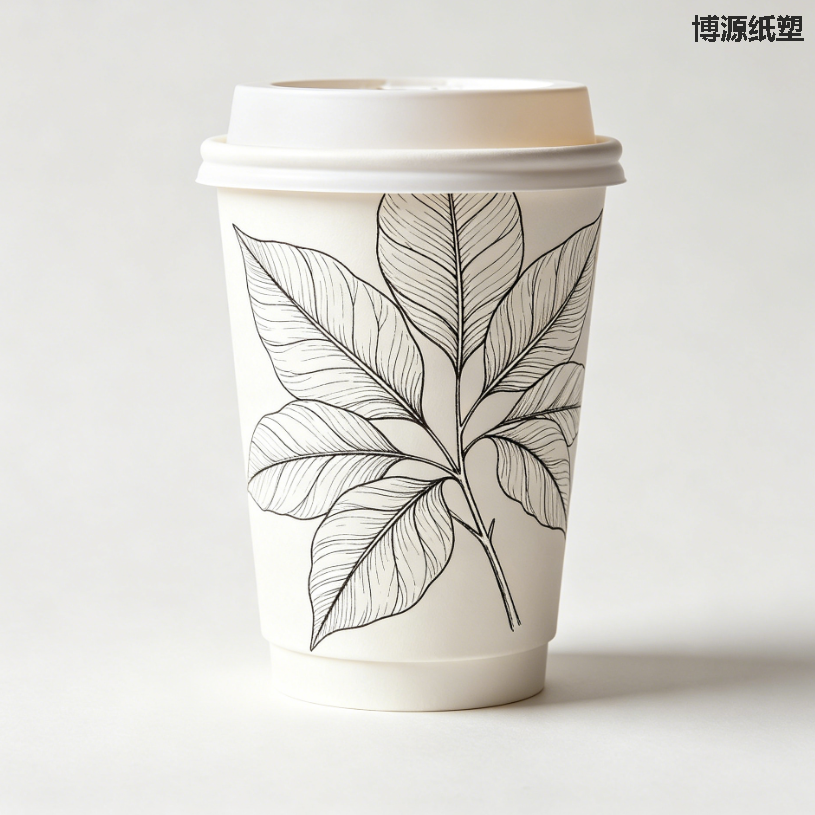 Minimalist Disposable Double Wall Paper Coffee Cups, Simple & Elegant, Sleek Lines, Heat Insulated & Anti-scald