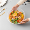 Round Plastic Disposable Tableware with Lid for Takeaway Fast Food Packaging