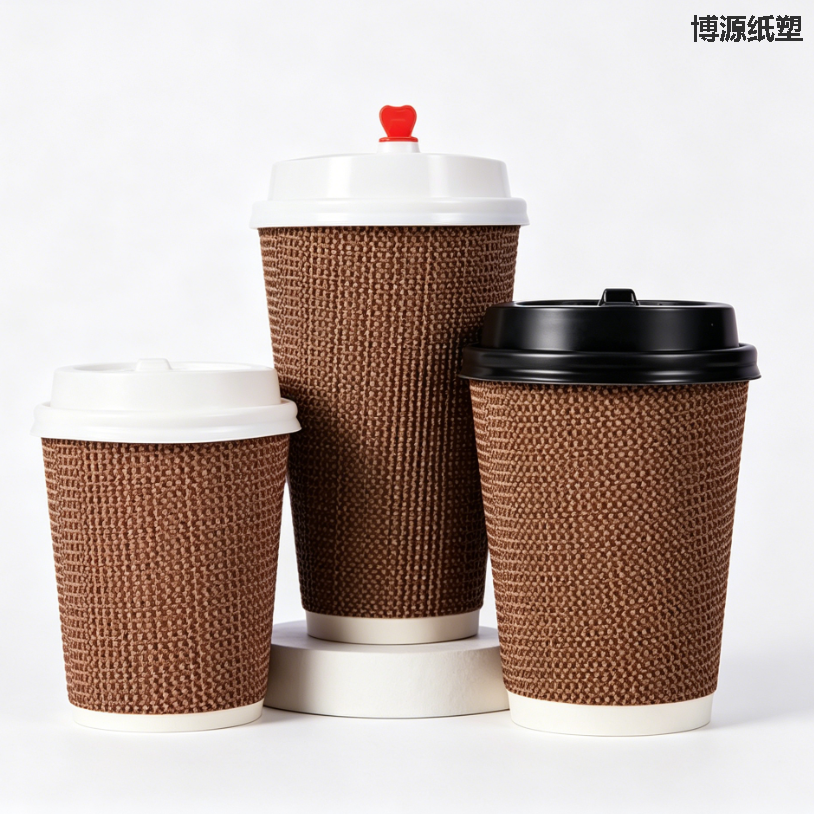 Insulated Double Wall Corrugated Paper Cup Disposable Drinking Cup for Hotel and Catering
