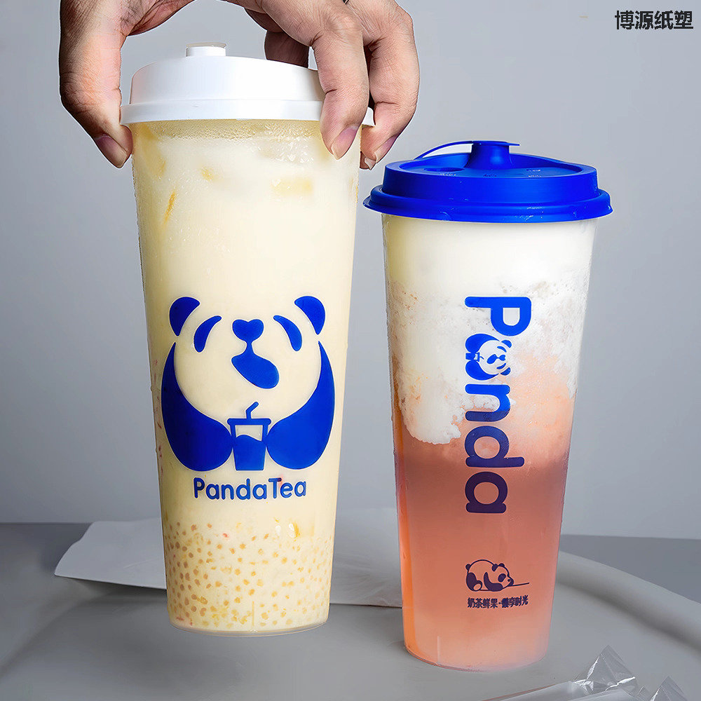 Disposable Gobelet En Plastique Bubble Tea Fruit Milk PP Plastic Injection Boba Cups 12 16 20 22 24 Oz Plastic Cup with Lid