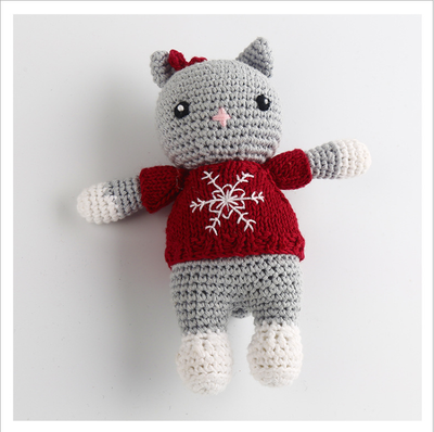 Hand Knitted Christmas cat
