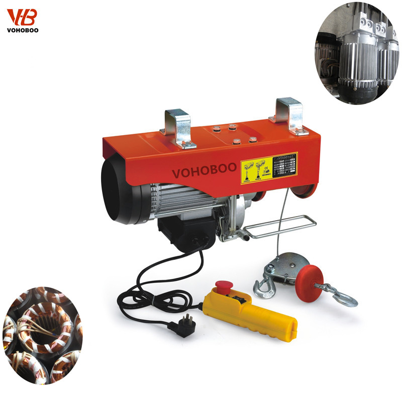 PA mini electric wire rope hoist with 100kg 125kg 150kg 200kg 250kg 400kg 500kg 1200kg