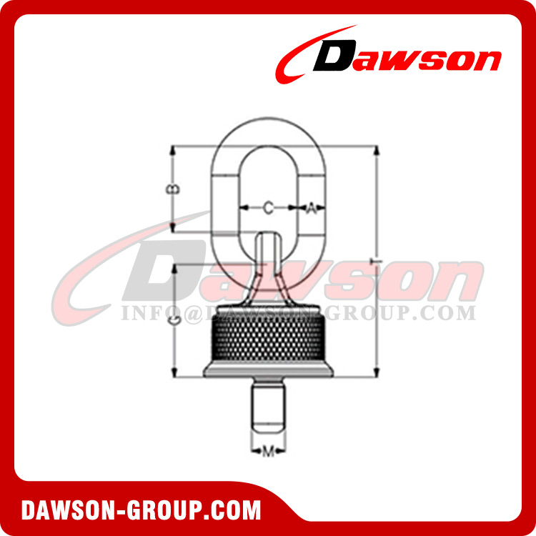 Perno de argolla de elevación giratorio de dirección universal serie DS-PA G100