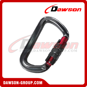 DSJ-A7111TN مادة الألومنيوم لحلقة تسلق مستديرة الشكل مخصصة، 30Kn الألومنيوم قفل المسمار D شكل حلقة تسلق