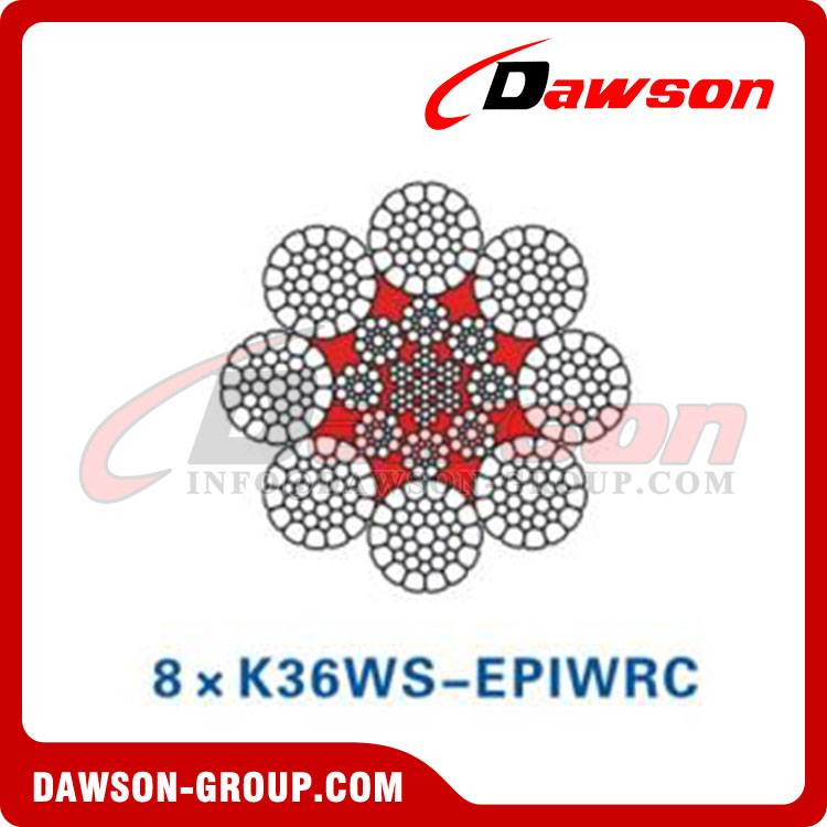 スチールワイヤロープ(8×K36WS-EPIWRC)(8×K36WS-IWRC)(EP8×K36WS-IWRC)、石炭・鉱山用ワイヤロープ