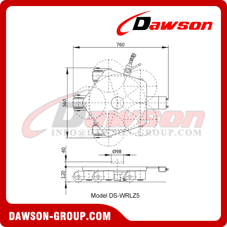 DS-WRLZ2K Serie DS-WRLZ5 Carros giratorios, Carros de transporte giratorios, Patines giratorios, Patines de transporte