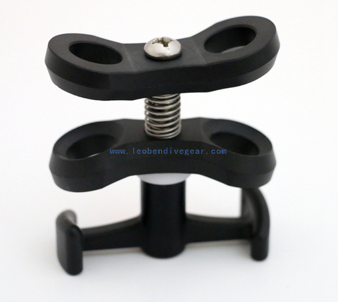 60 Degree Movement Underwater 1-inch Ball Camera Light Arm Clamp 