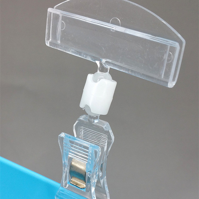 C013 Clear POP Plastic Price Tag Sign Card Holder Paper Display Promotion Clips In Retail Store