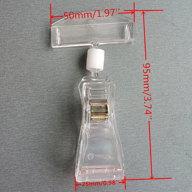 C006 Clear POP Plastic Price Tag Sign Card Holders Paper Display Promotion Clips In Retail Store
