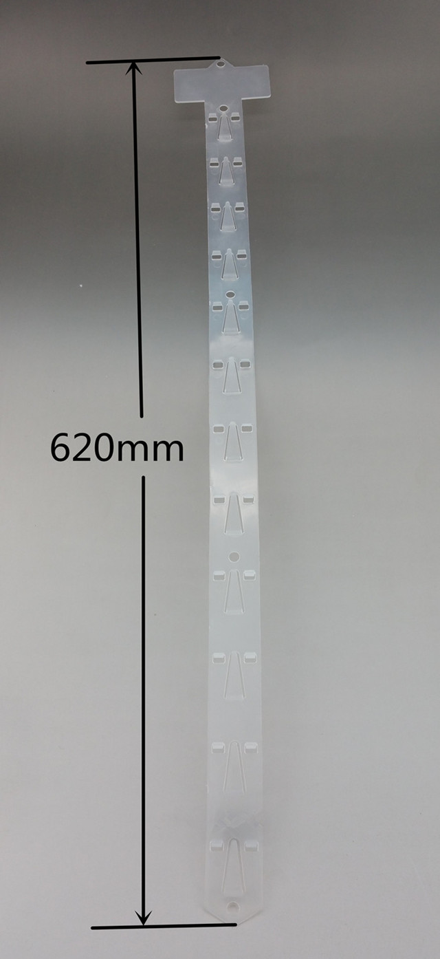 HSH6230T14 Plastic PP Retail Hanging Merchandising Clips Strips W30mm Products Display For Supermarket Store Promotion L620mm