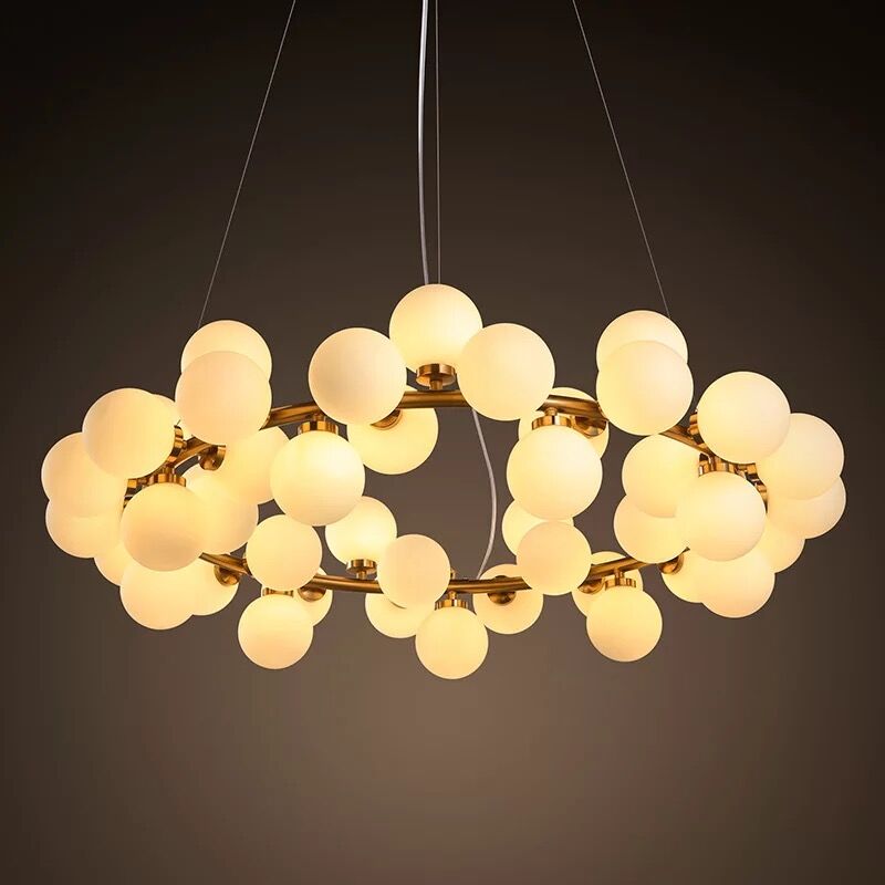 Cute Milk White Bubble Ball Glass chandelier Modern New Design LED ... Cute Milk White Bubble Ball Glass chandelier Modern New Design LED ...