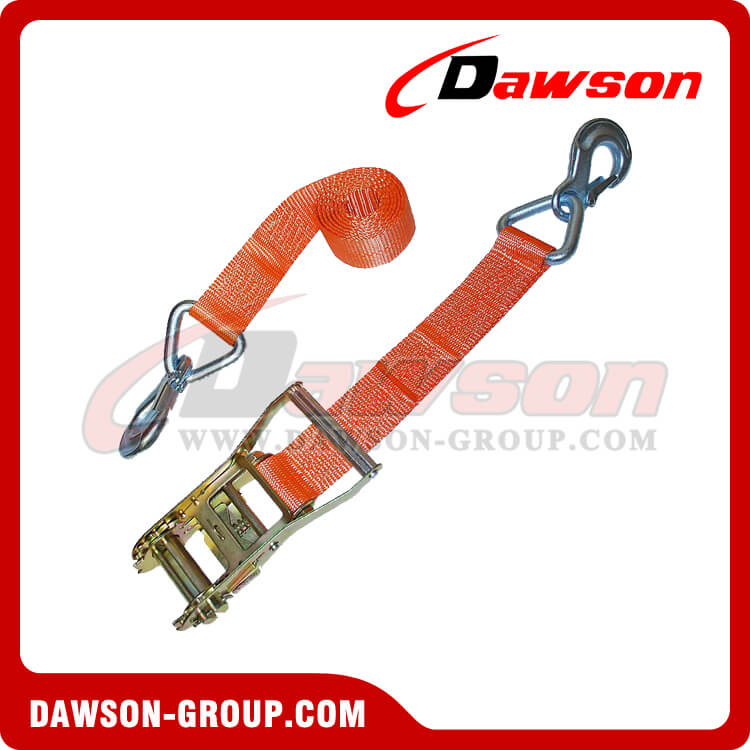 2 スリップ フック アセンブリ付きラチェット ストラップ - Dawson Group - 中国メーカー サプライヤー