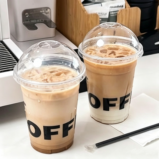Thickened Shatterproof Clear PET Semi Round Dome Lid Leak Proof Plastic Cup Topper for Bubble Tea Cold Coffee Smoothie Commercial Daily Usage