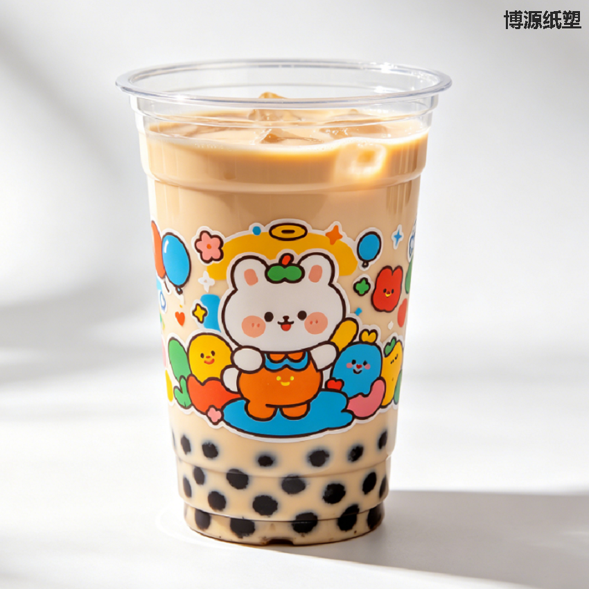Disposable Clear Plastic Cups, Food Grade Recyclable Cups, Ideal for Milk Tea & Fruit Tea, Show Gradient Layers of Cold Drinks