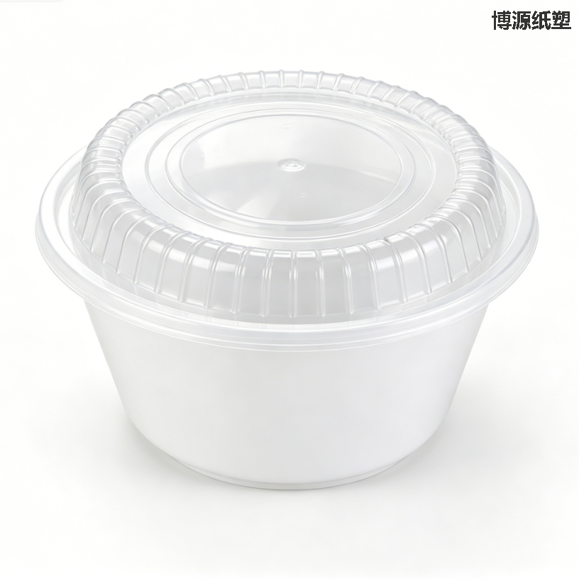 Disposable Takeaway Bowl, Double Layer Design, Wet-Dry Separation, Soup & Noodle Separate Container Plastic tableware
