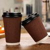 Recyclable Disposable Corrugated Coffee Paper Cup Heat Resistant Anti Slip Cup for Home Office and Commercial Use