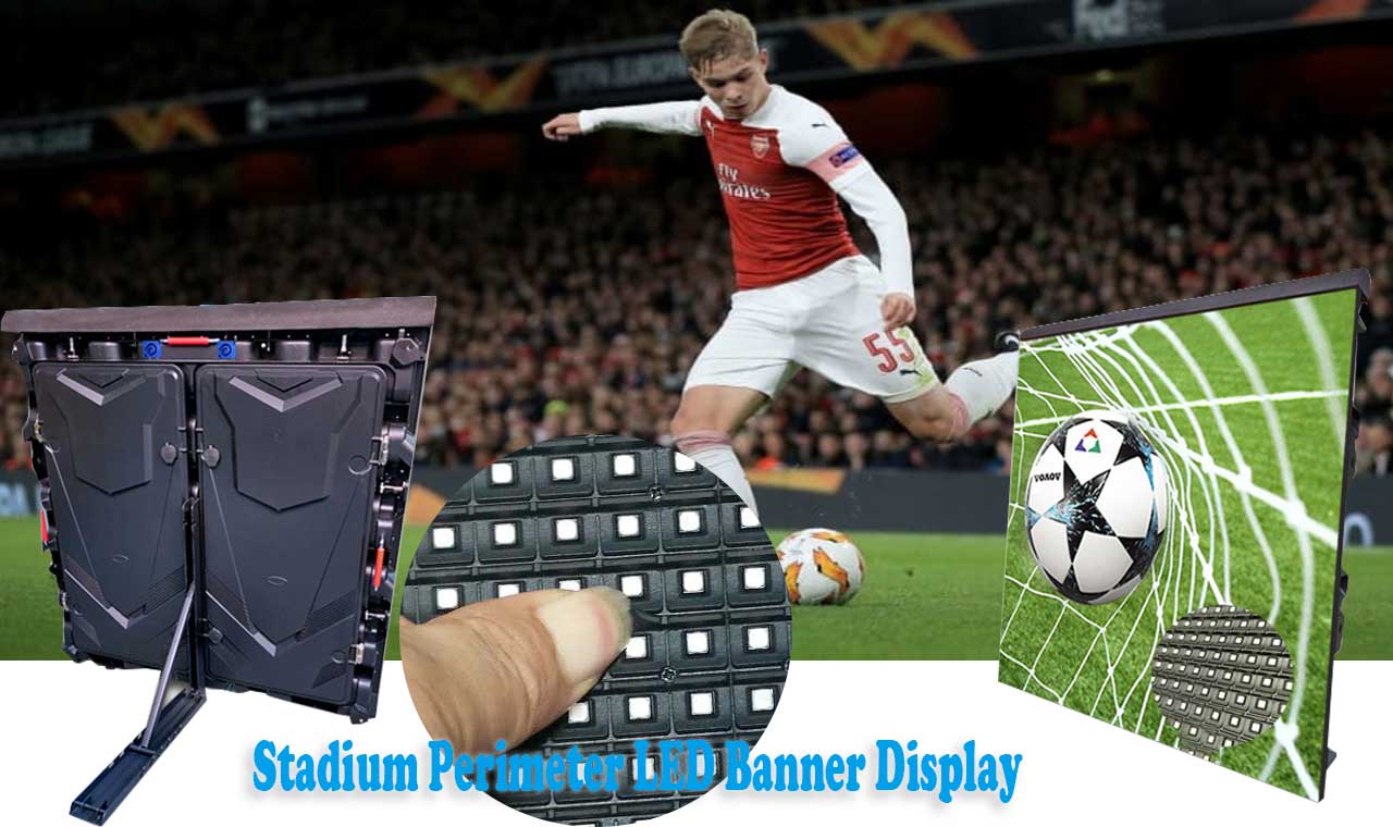 Football Stadium Perimeter Led Screen Display LED-Bildschirmanzeige am Rand des Fußballstadions