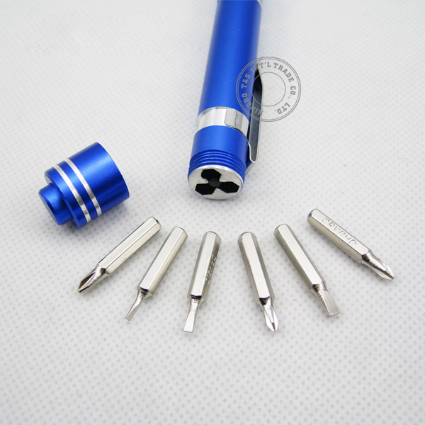 Multi Tool Pen LED Light with 6 Bits Screwdriver