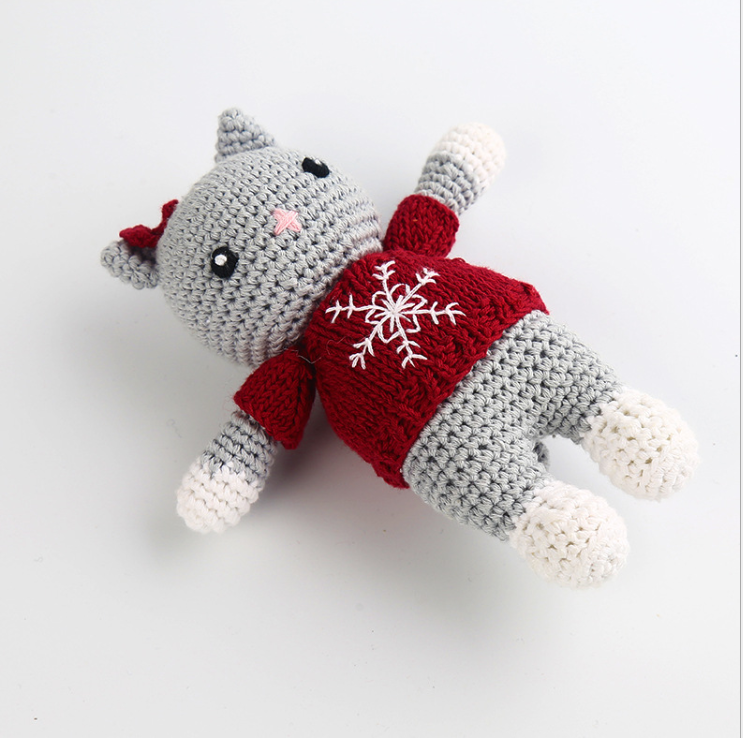 Hand Knitted Christmas cat